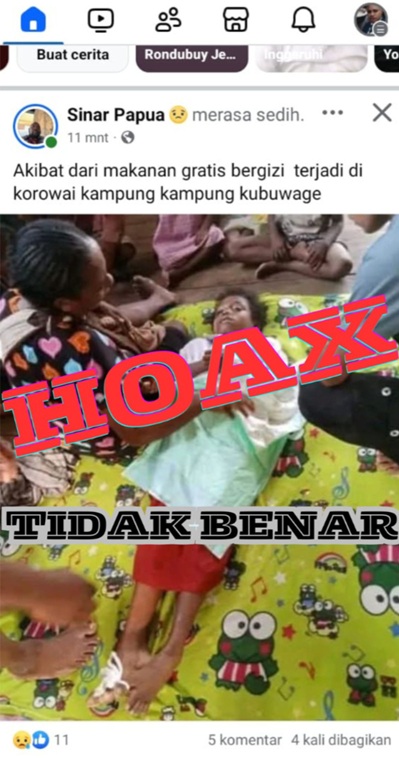 Hoax, Kabar Bocah SD Meninggal Dunia Karena MBG