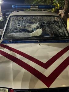 Mobil Lantas Polres Jayawijaya yang ditembak OTK dengan menggunakan motor