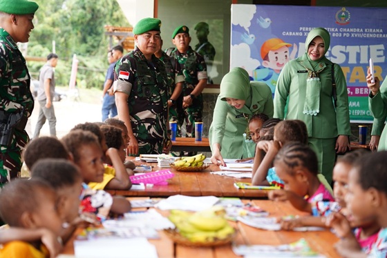 Program Andalan Yonif 803/KYK Bestie Pintar dan Mace Bestie Diapresiasi Pangdam Cenderawasih