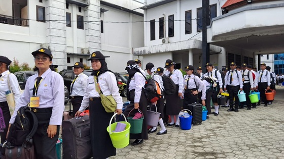 400 CPNS Kota Jayapura Bergerak Menuju Rindam Cenderawasih Ikut Pra Jabatan