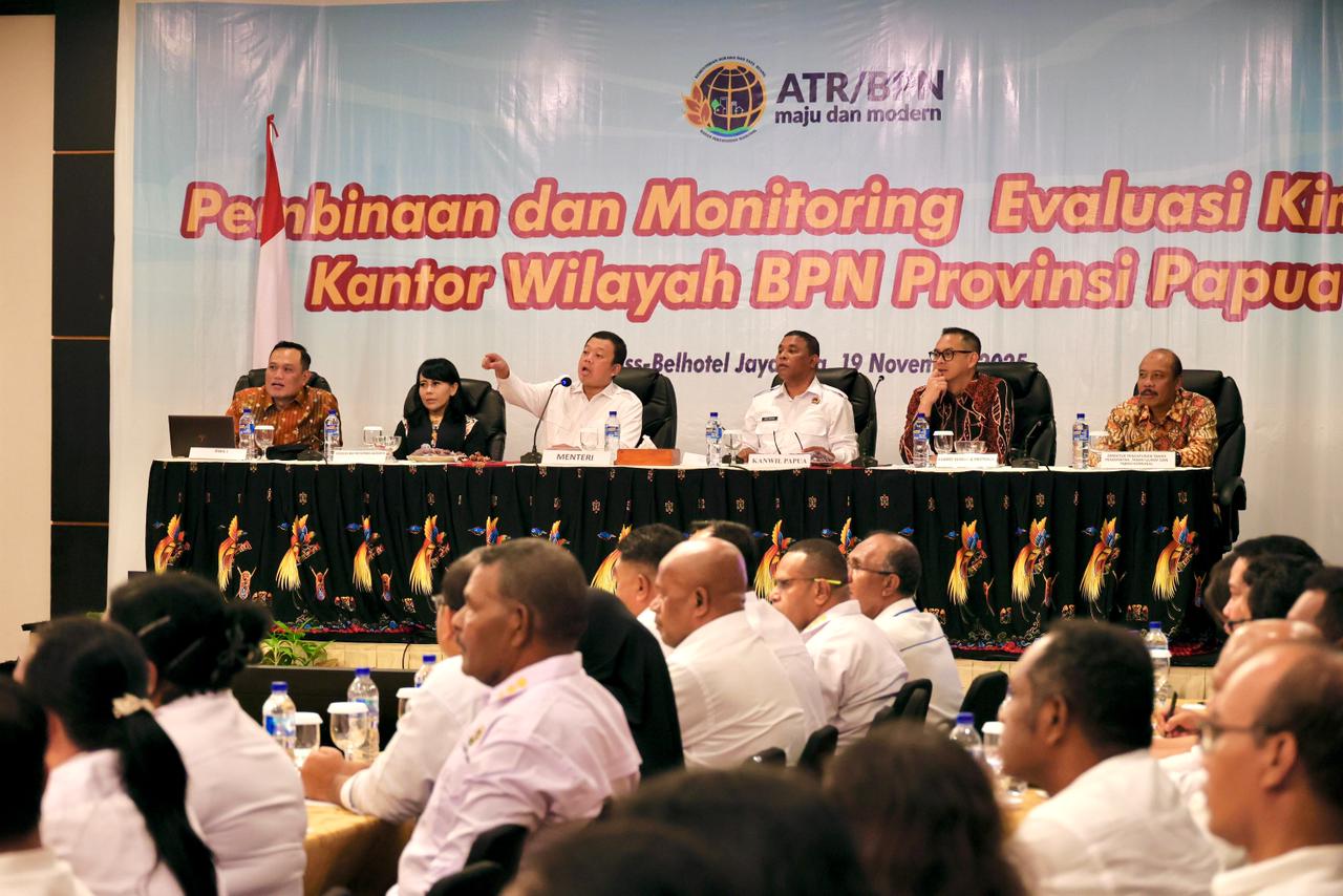 Menteri Nusron Minta Jajaran Kanwil BPN Papua Perkuat Layanan Pertanahan