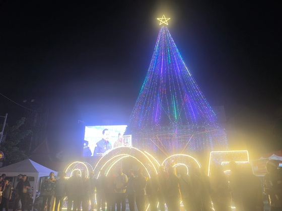 Pohon Terang 13,5 Meter Jadi Kado Natal Pemerintah Kota untuk Warga Jayapura