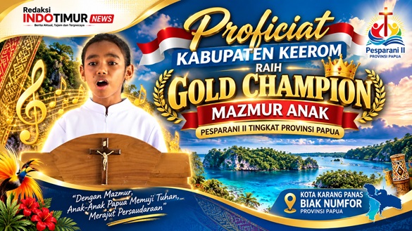 Gold Champion Mazmur Anak dari Kabupaten Keerom